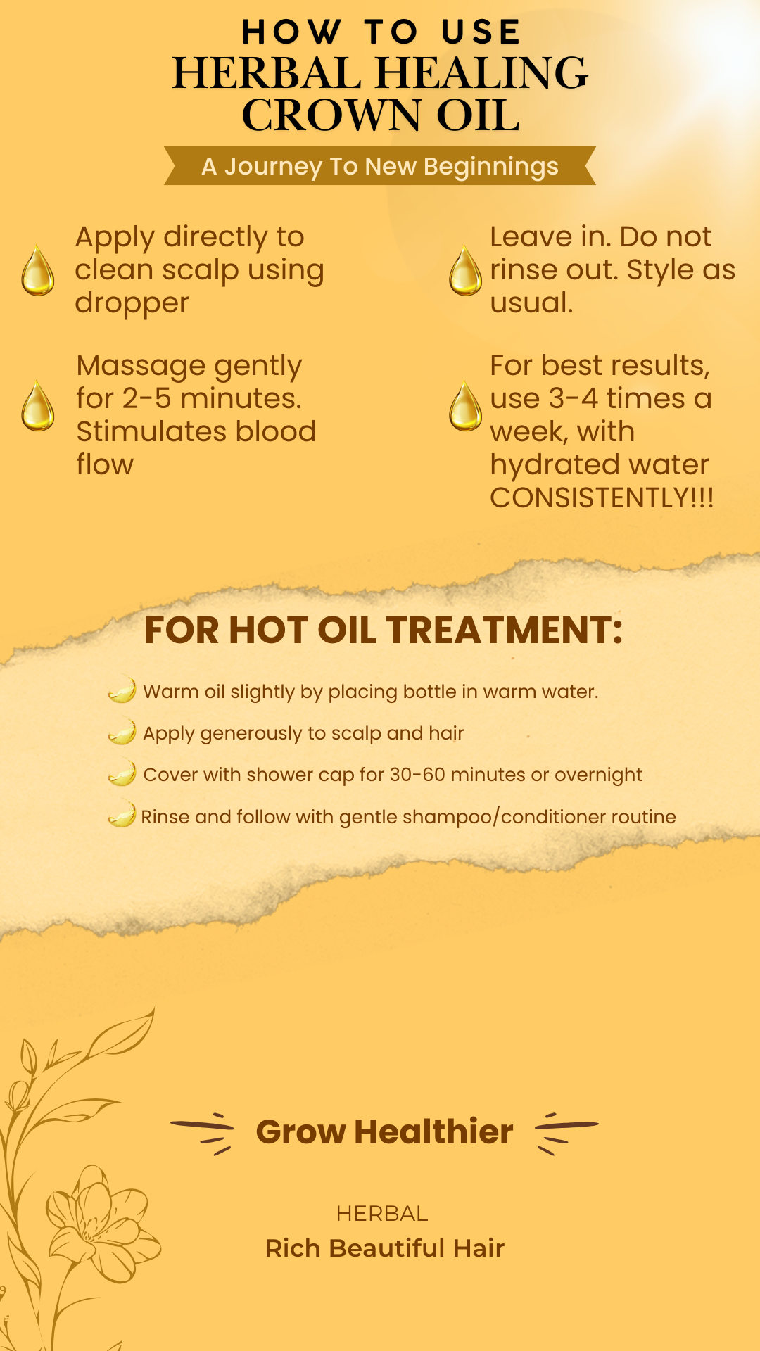 Herbal Healing Crown Oil (Amber Glass)